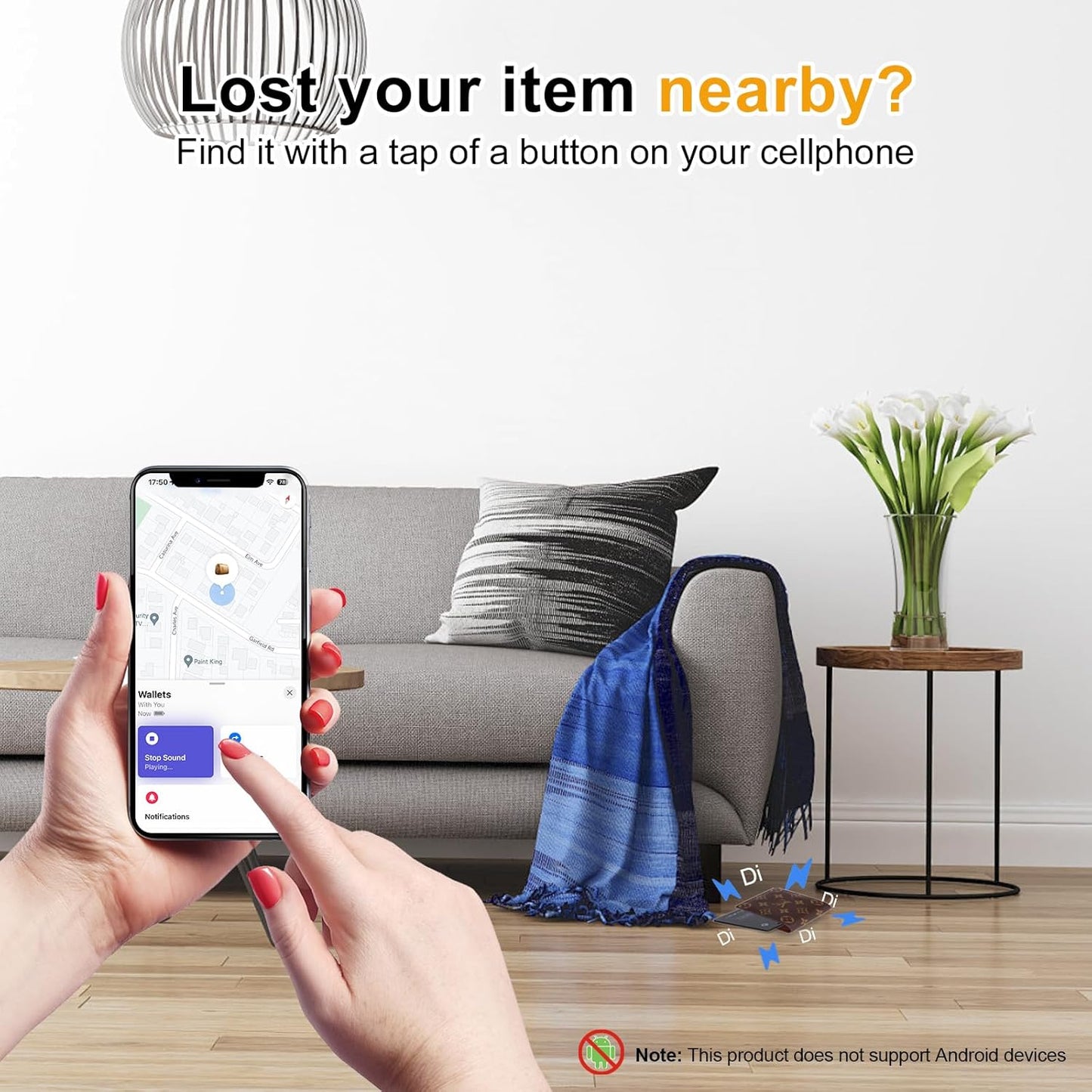 [Apple MFi Certified] LBPRT Air Card Tag Rechargeable Wallet Tracker Thin 1.6mm, Item Finder Work with Apple Find My APP (iOS Only, Android not Supported) Smart Locator for Luggage Suitcase, Purse,Bag