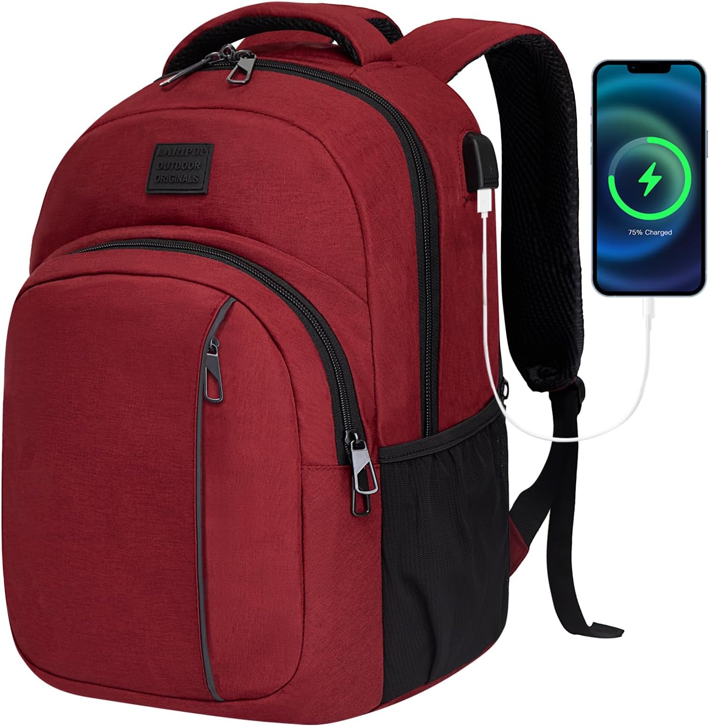 LARIPOP Travel Laptop Backpack,15.6 Inch Business Laptop backpack for Men Women with USB Charging Port,Water-Resistant Laptopack Weekender Daypack for Work College Computer