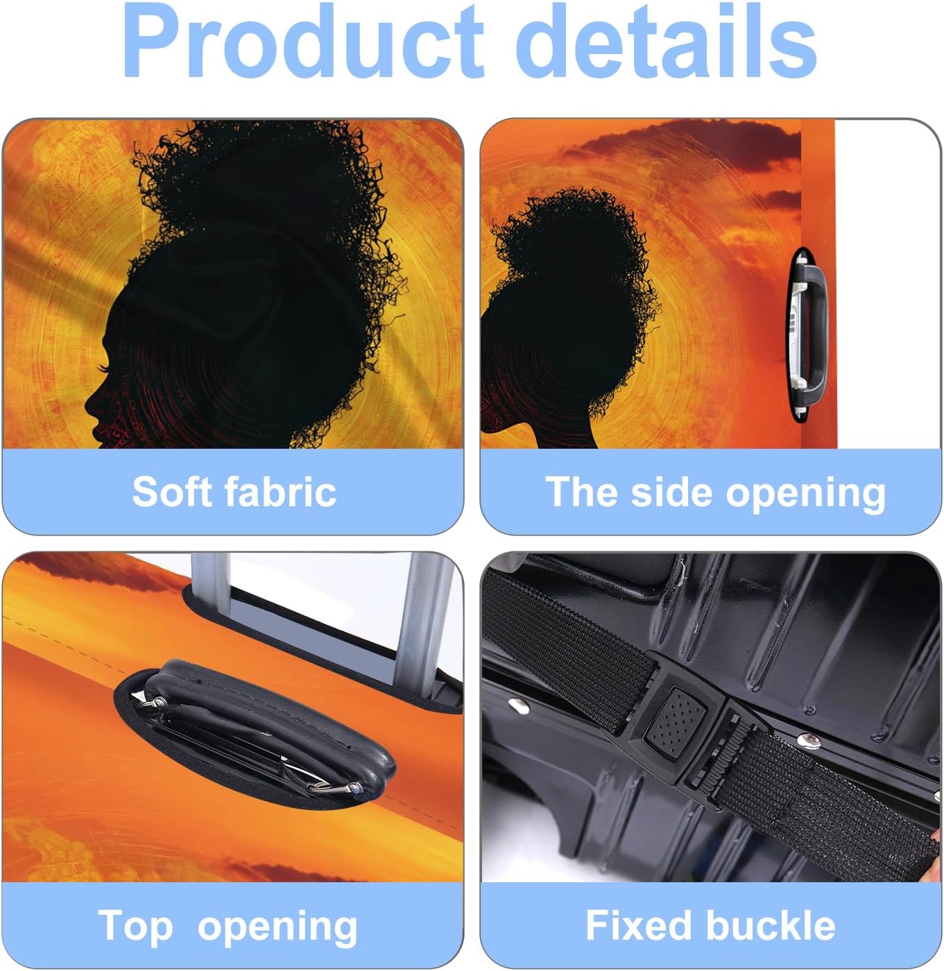 Luggage Cover Washable Suitcase Protector Anti-scratch Suitcase cover Fits 20-34 Inch Luggage (Girl-3, XL(32-34inch suitcase))
