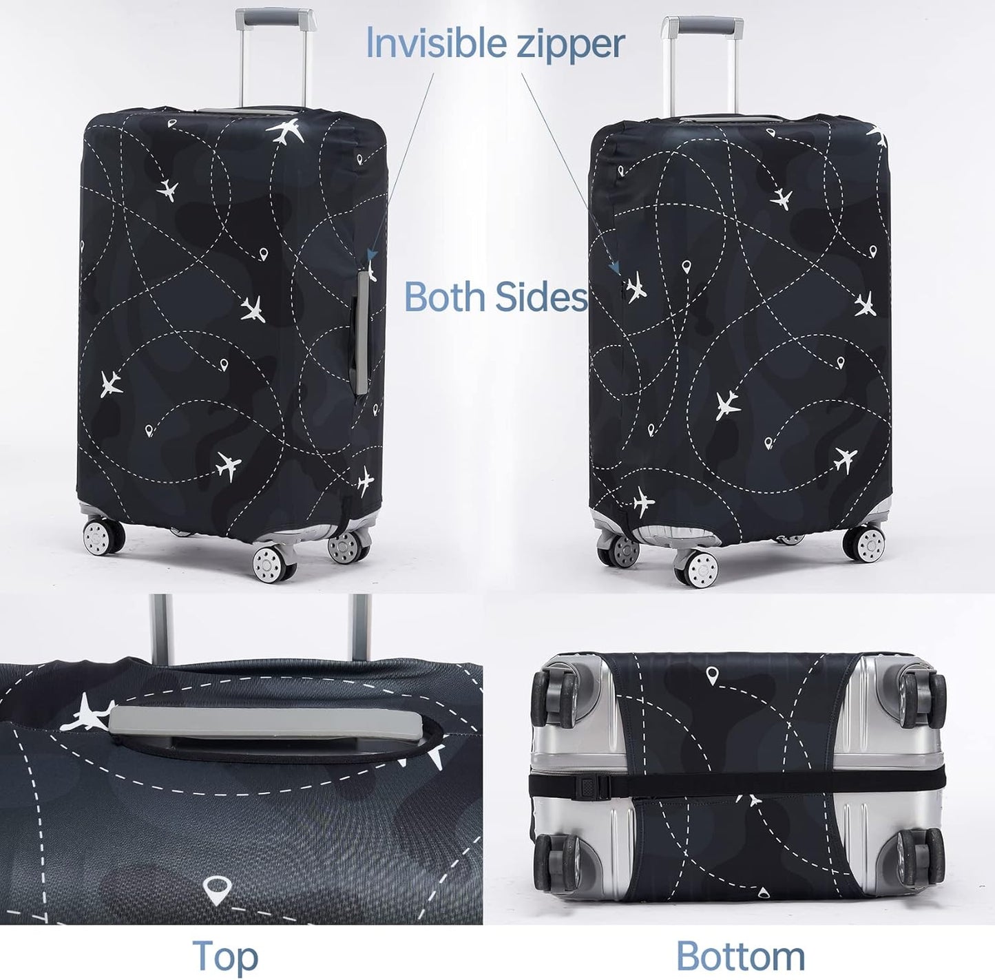 Travelkin Luggage Covers With Tag For Suitcases Tsa Approved,Suitcase Covers Protector Fit 18-32 Inch Luggage,L