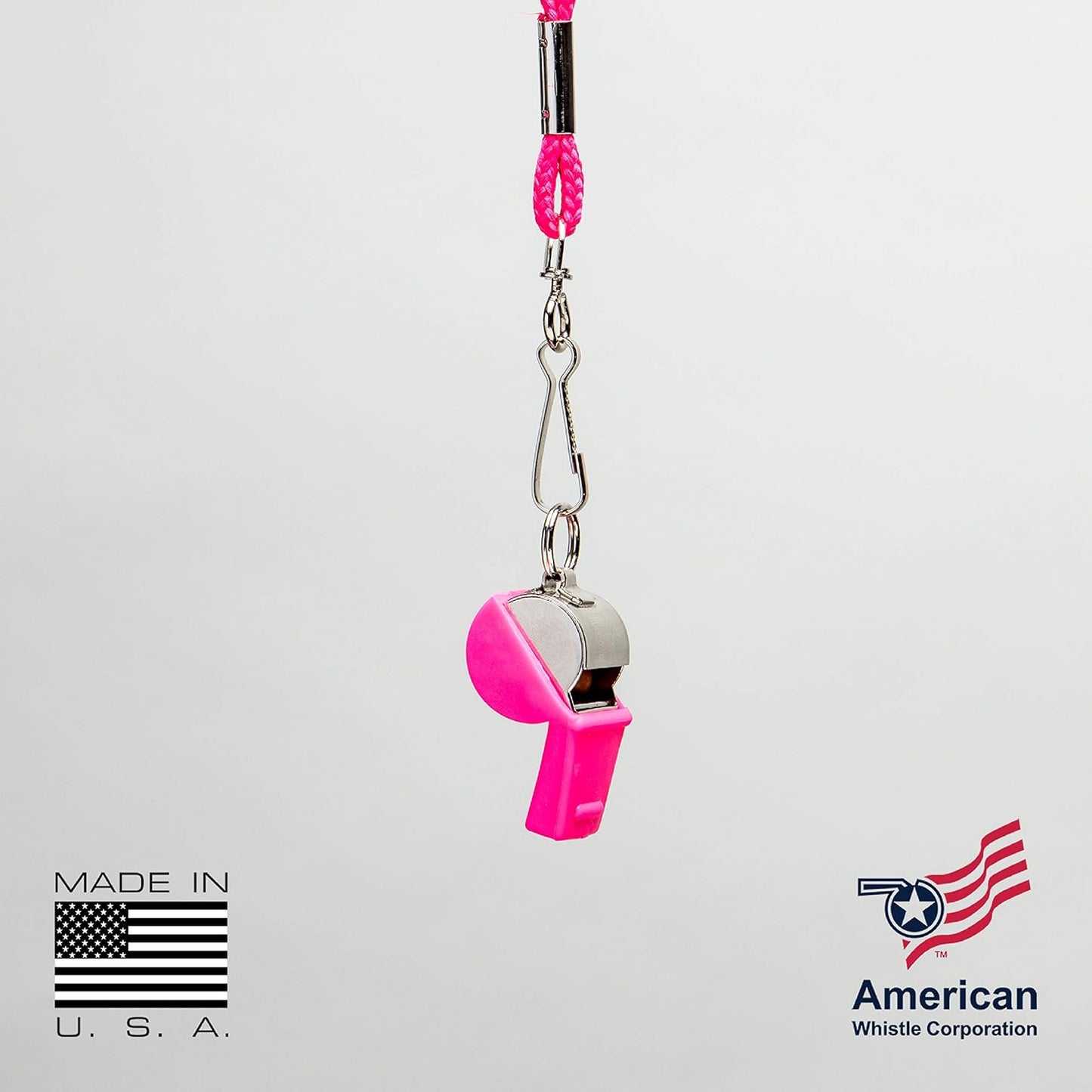American Whistle Corporation American Classic Whistle - 126 db Solid Brass Whistle with Paracord Lanyards and Safe-T-Tip - Made in America