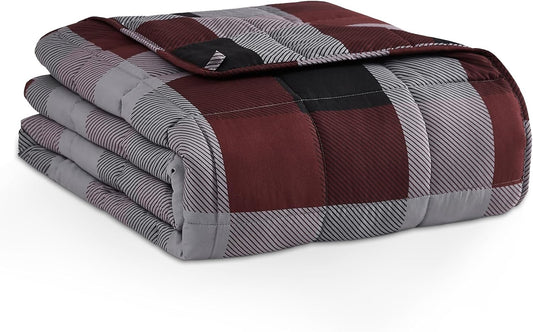 L'AGRATY Weighted Blanket - 60"x80" 15lbs Cooling Breathable Heavy Blanket Microfiber Material with Glass Beads for Adult All-Season Summer Fall Winter Soft Thick Comfort