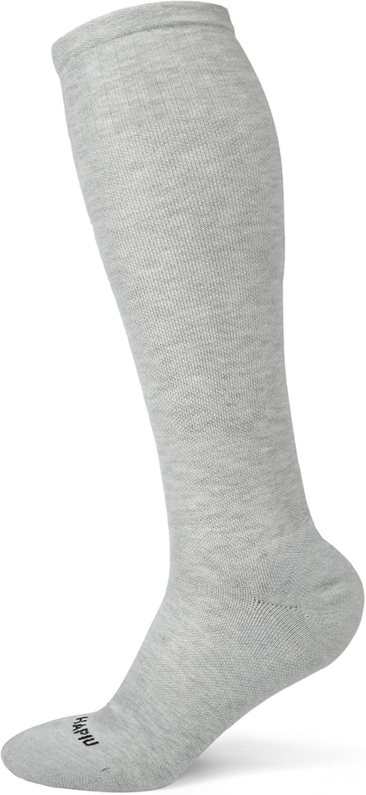 HAPIU Merino Wool Soft Compression Socks for Women & Men, 15-20 mmHg, Plus Size Knee High Stocking for Nurses, Pregnancy, Travel, Flight, Medias de Compresión Mujer