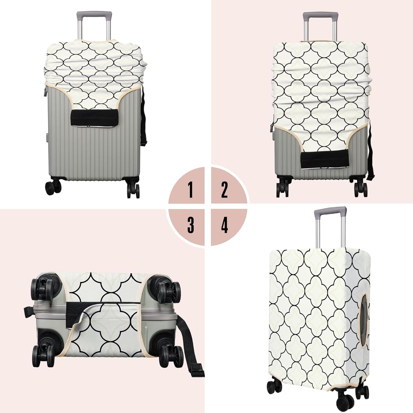 Travel Luggage Cover Suitcase Protector Fits 18-32 Inch Wheel Covers PatternedTravel Related Items Flower Luggage Protector Elastic M