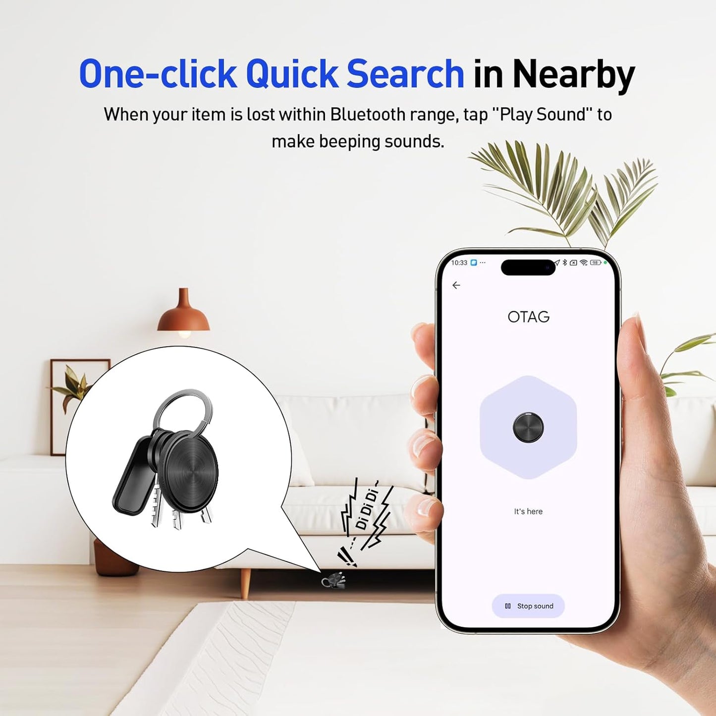 Android Tracker Bluetooth Smart Tag, Works with Google Find Hub App (NOT for iOS or Huawei), Replaceable Battery, Item Finder for Keys/Luggage/Suitcase/Backpack/Wallet, Black, 4 Pack