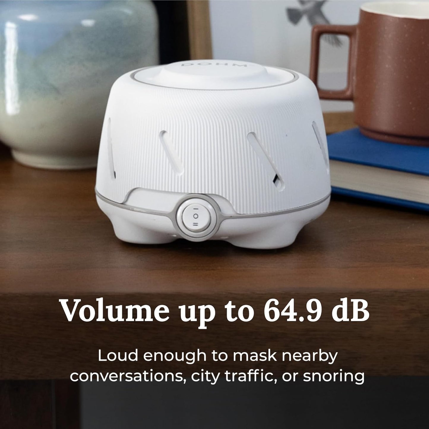 Yogasleep Dohm (White/Gray) & Travel Case (2 Piece Set) The Original White Noise Machine with Natural Sound from a Real Fan, Sleep Aid & Noise Cancelling For Adults & Baby, Office Privacy & Meditation