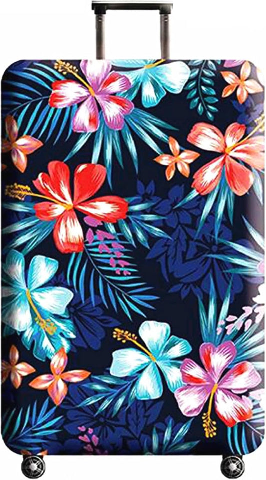 WUJIAONIAO Travel Luggage Cover Baggage Suitcase Cover Protector Skins 18-32 Inch (Flower, S (for 18-20 inch luggage))