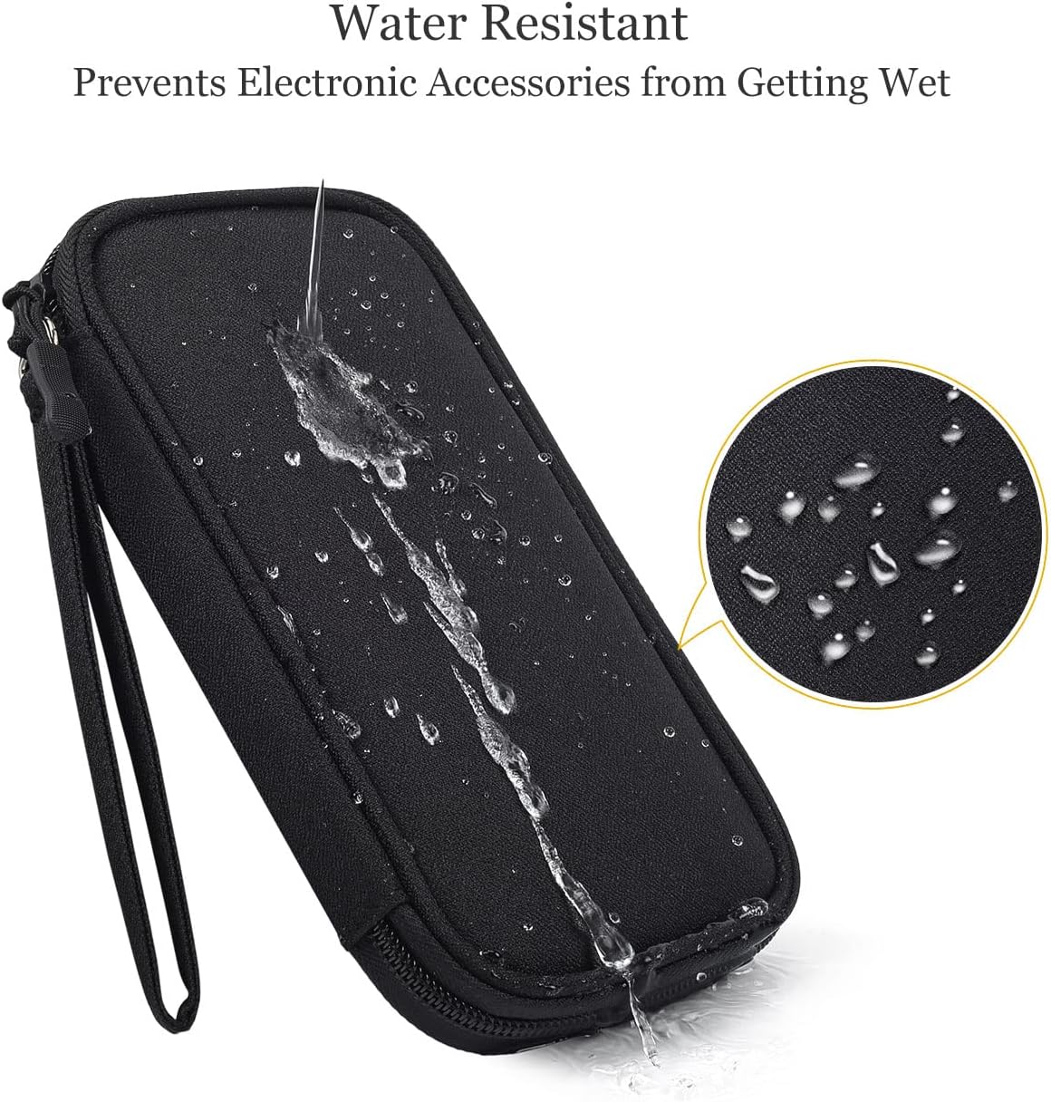 Electronics Accessories Bag / Electronic Organizer Case, Durable Small Electronics Accessories Storage Bag for Various USB, Cables, Hard Drive, Phone, Cords and Power Travel Gadget Carry Bag, Black