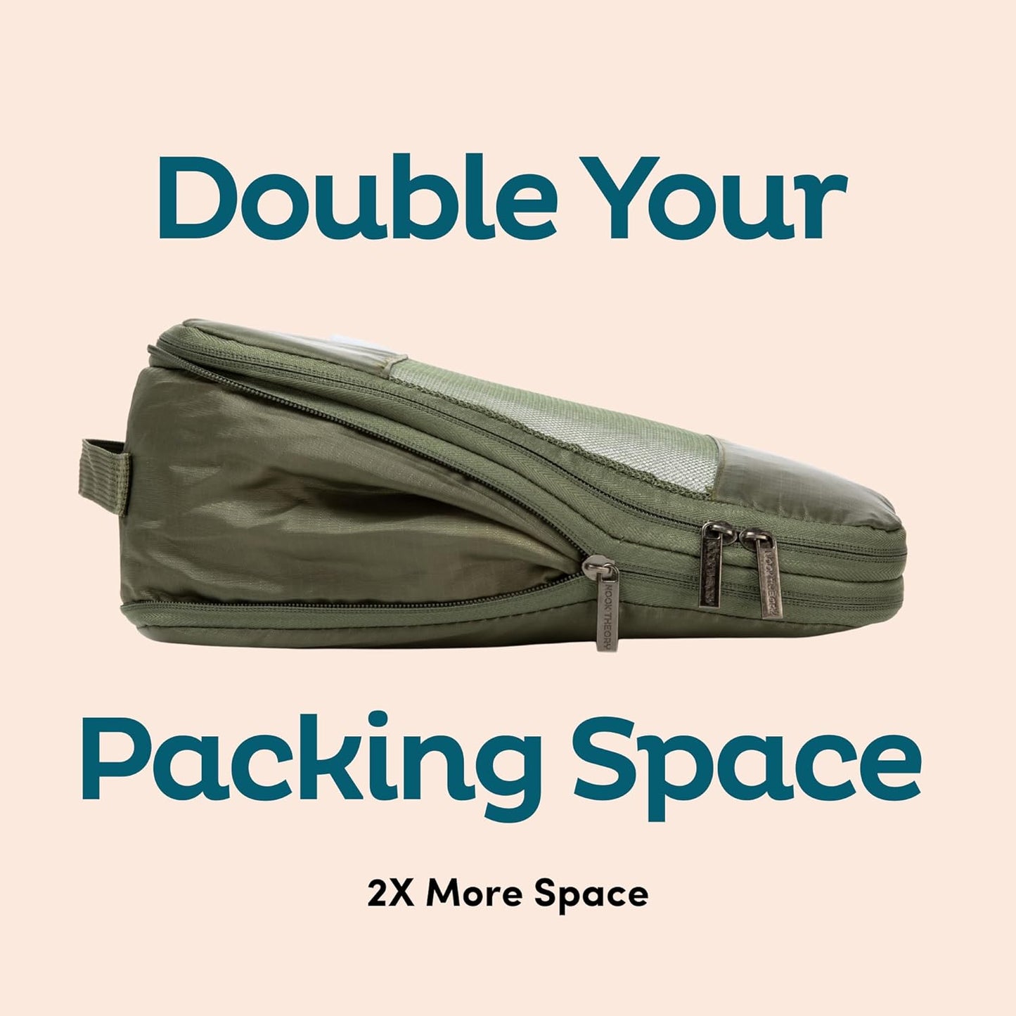 6-Pack Compression Packing Cubes Travel Essentials - Lightweight, Water-Resistant Luggage Organizer Bags with Handles, Durable Travel Accessories Suitcase Organizer (Charcoal)