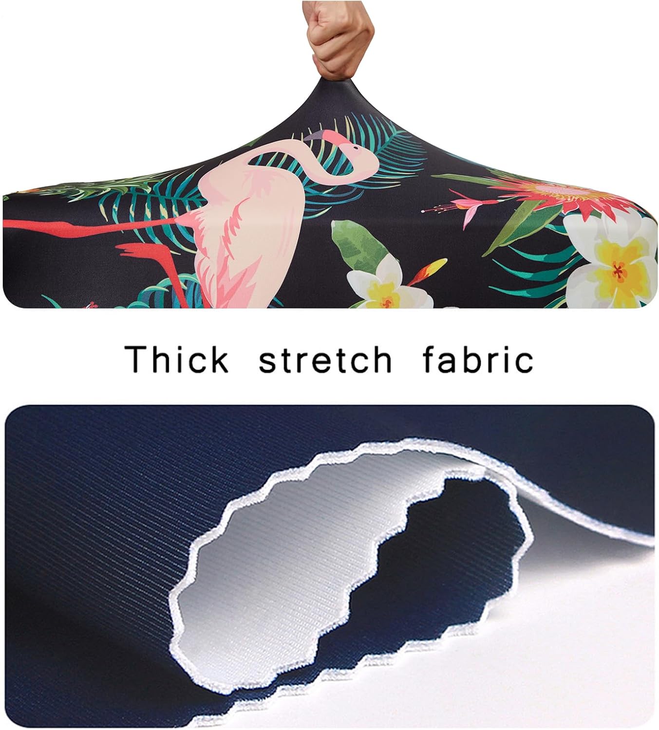 WUJIAONIAO Travel Luggage Cover Baggage Suitcase Cover Protector Skins 18-32 Inch (Flower flamingo, M (for 22-24 inch luggage))