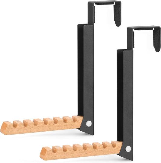 Over The Door Coat Rack: Portable Folding Travel-Friendly Over The Door Clothes Hanger and Laundry Hanger, Ideal for Compact Spaces and On-The-Go Use - 2PCS (Black)