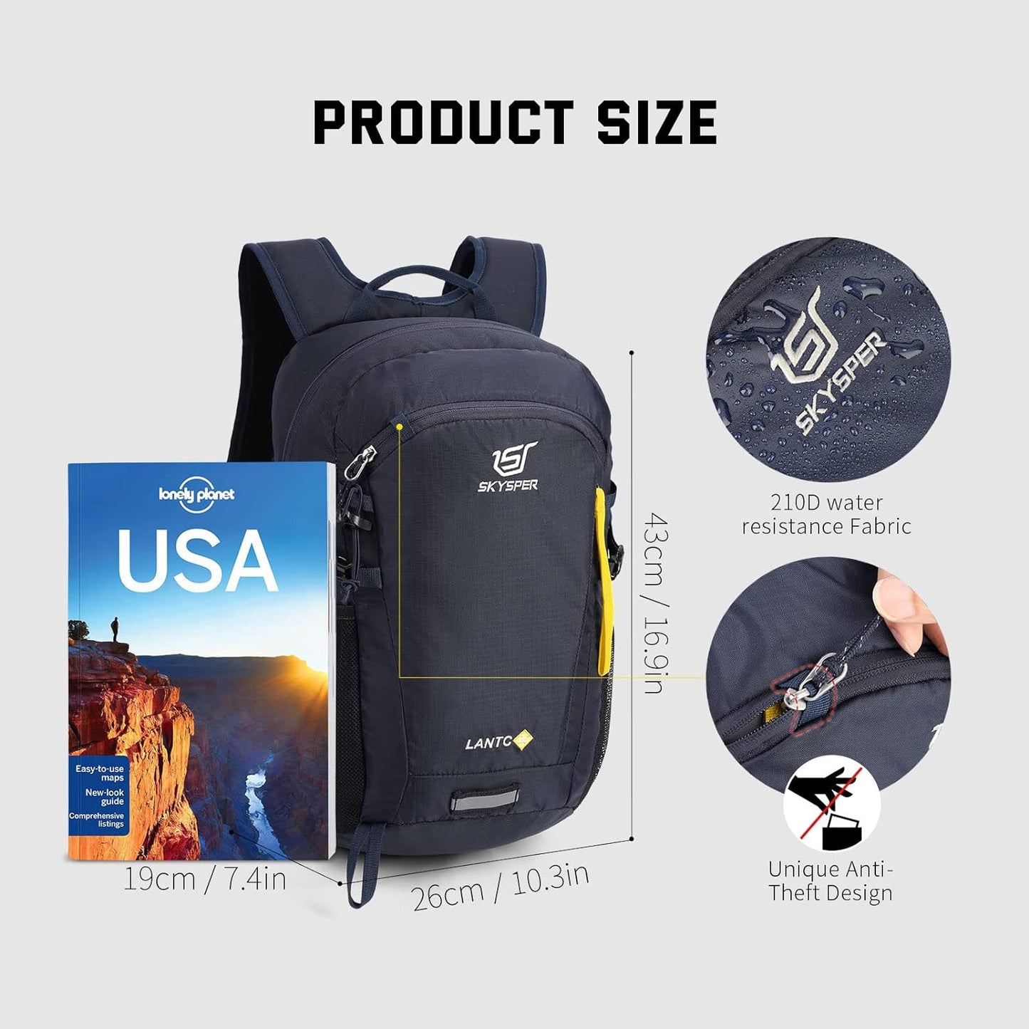 SKYSPER Small Hiking Backpack, 20L Lightweight Travel Backpacks Hiking Daypack for Women Men