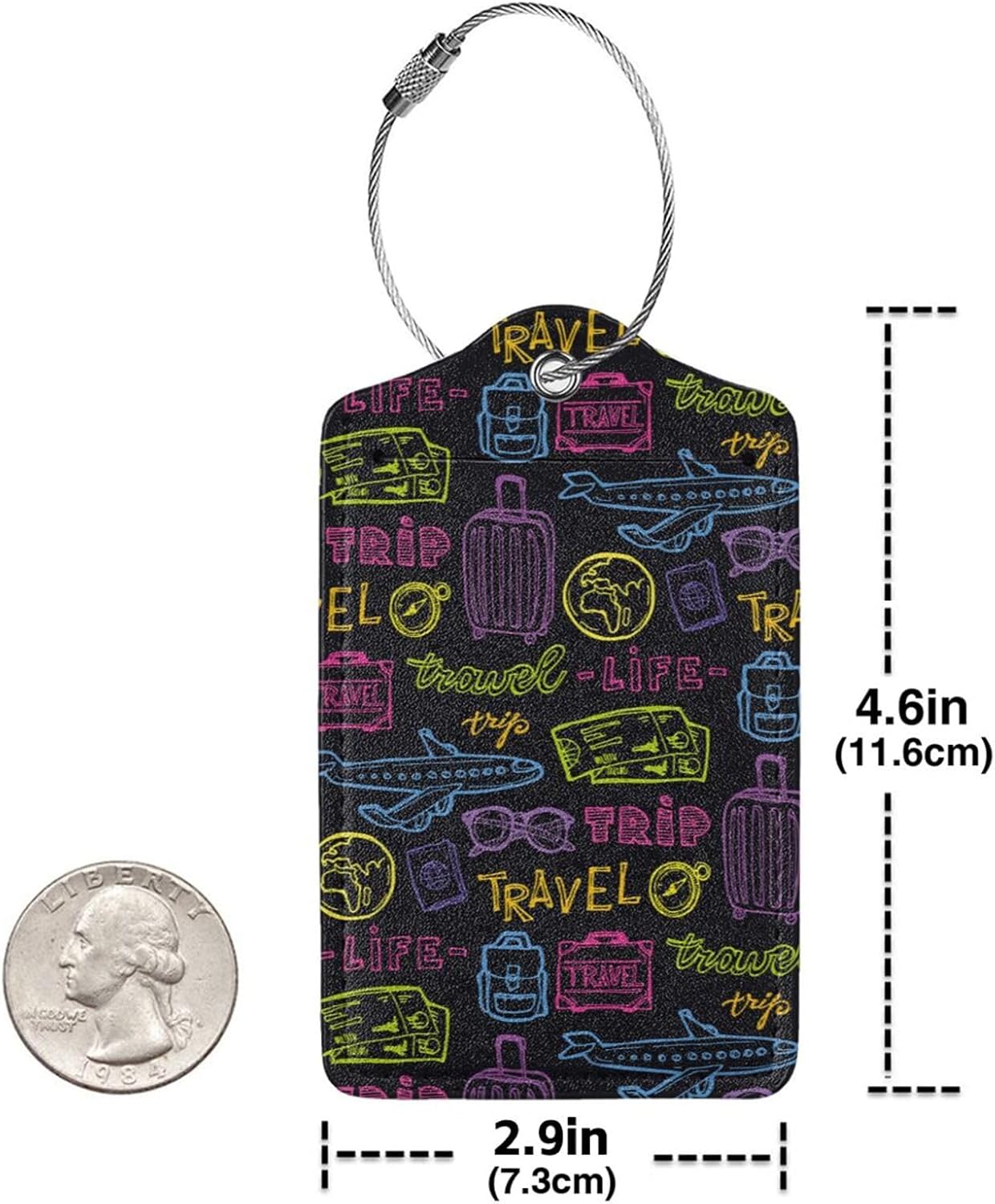 Trip Colored Graffiti Travel-Life Style Luggage Cover Washable Suitcase Protector, Luggage Tag Travel Birthday Gifts For Men Women (L 26-28 Inch Luggage)