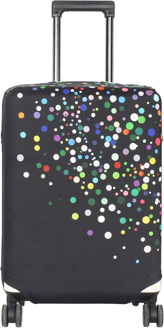 HYPER VENTURE Washable Luggage Cover - Fashion Suitcase Protector Fits 27-30 Inch Luggage (Color Dots, L)