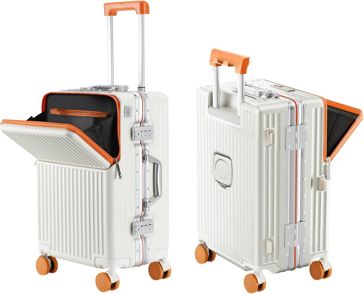 Hard Shell Luggage 26 Inch Travel Luggage, Carry-On Luggage Spinner TSA with Lid, PC+ABS Aluminum Frame，Lightweight Travel Luggage 20'' 24'' 26'' Carry-On (orange, 26 inch)
