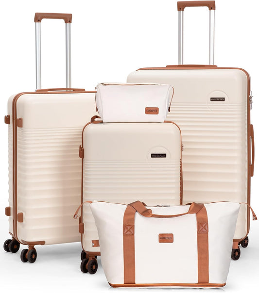Luggage Sets 5 Piece, Suitcases with Wheels, Hardshell Suitcase Set, ABS Carry on Luggage Set with TSA Lock, Travel Luggage