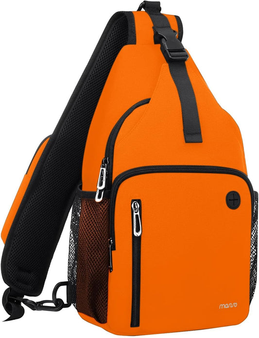 MOSISO Sling Backpack Bag, Crossbody Shoulder Bag Travel Hiking Daypack Chest Bag with Front Square Pocket&USB Charging Port