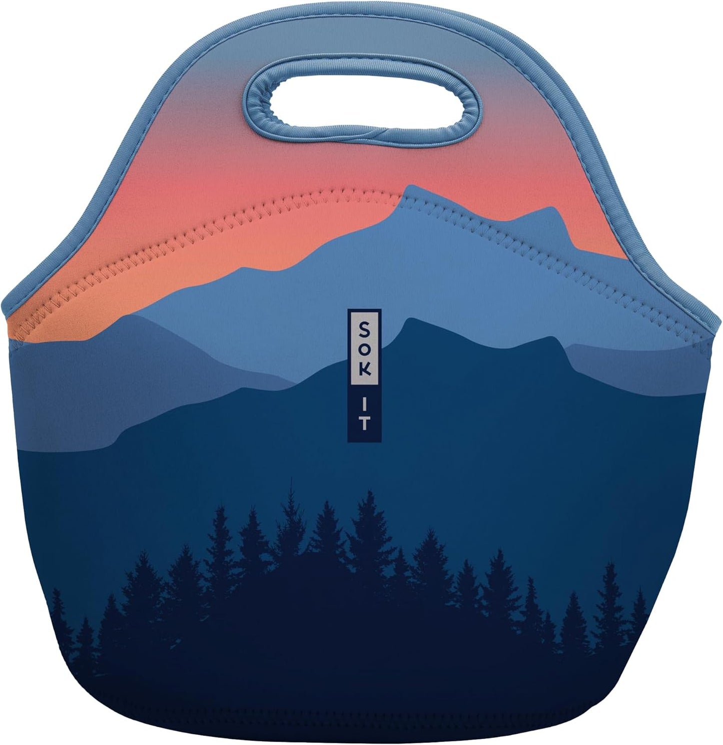 Sok It LunchTote Zippered Bag Insulated Neoprene Caddy (Blue Ridge, Large 4.5 Quart Lunch Tote)