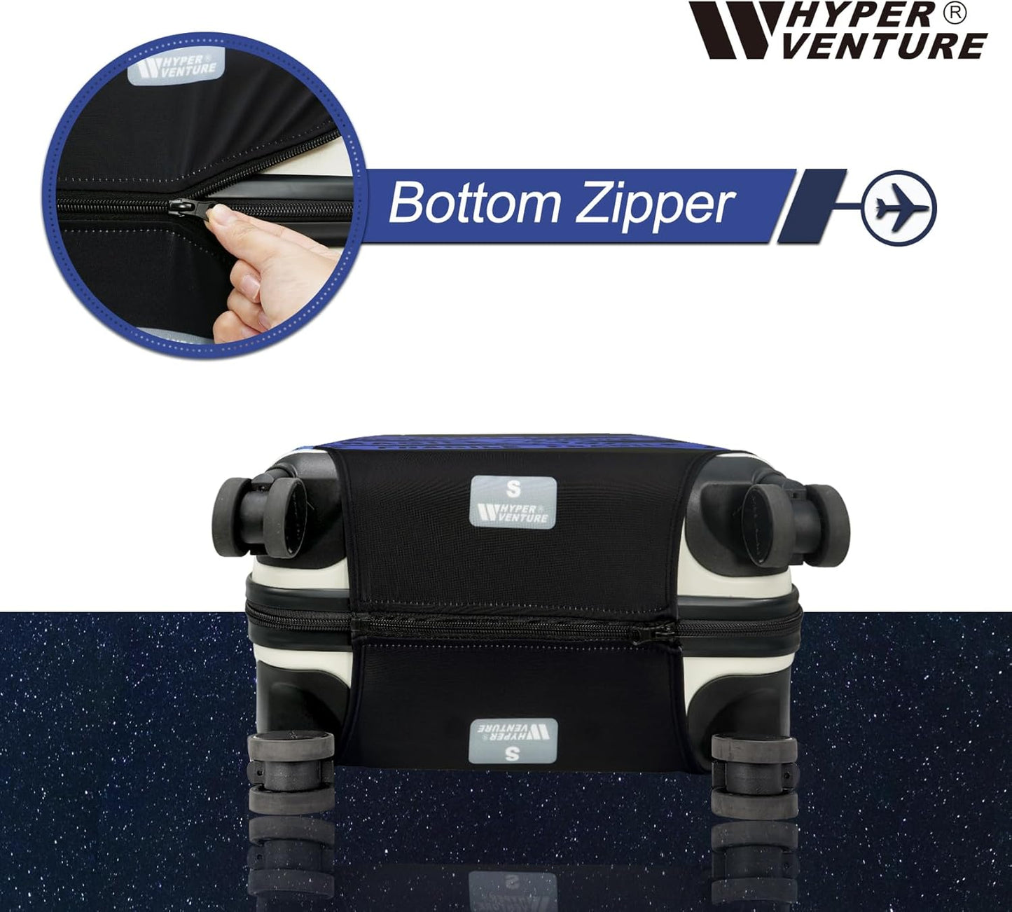 HYPER VENTURE Washable Luggage Cover - Fashion Suitcase Protector Fits 27-30 Inch Luggage (Fragile, L)