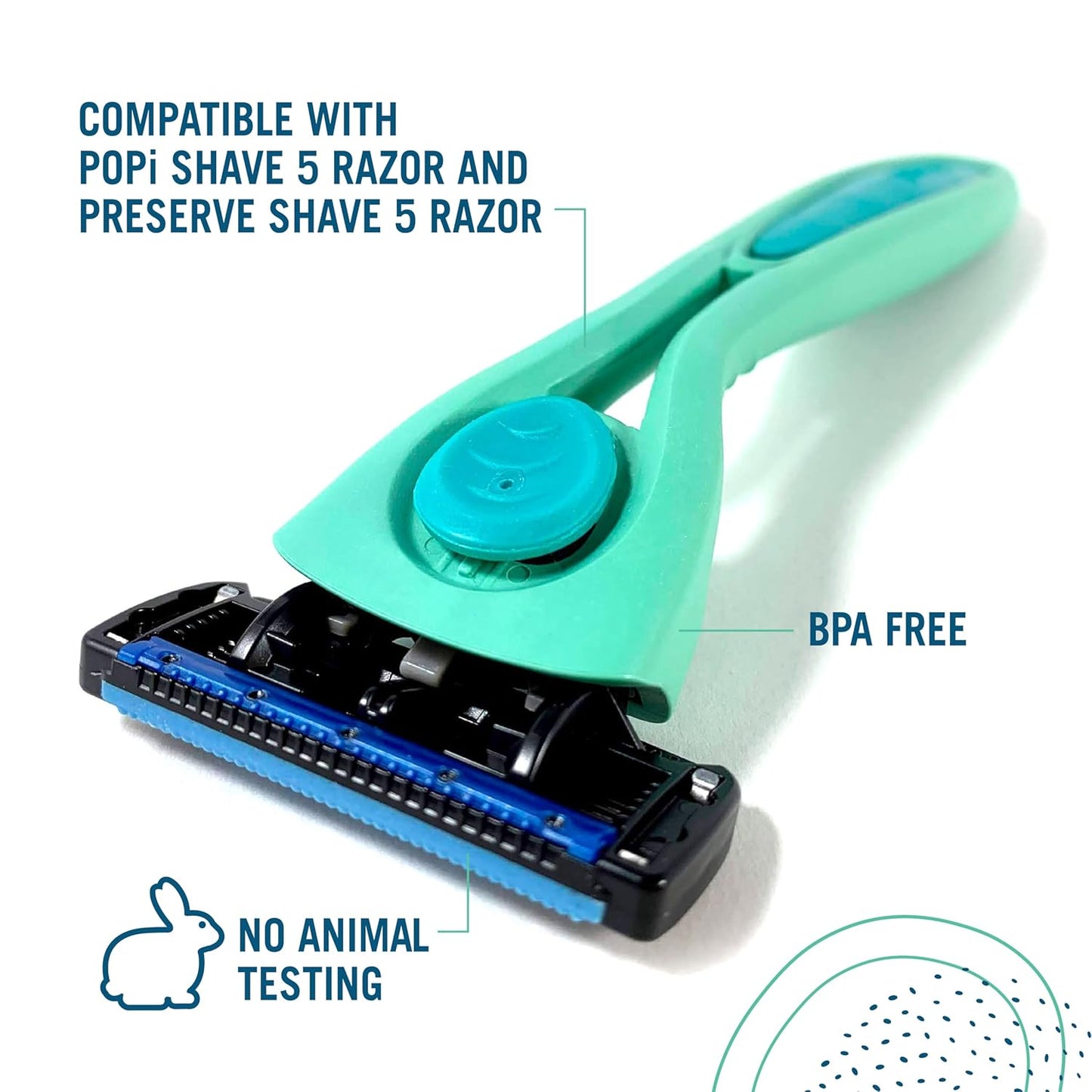 Preserve Shave 5 Five Blade Refillable Razor, Made from Recycled Materials, Key Lime