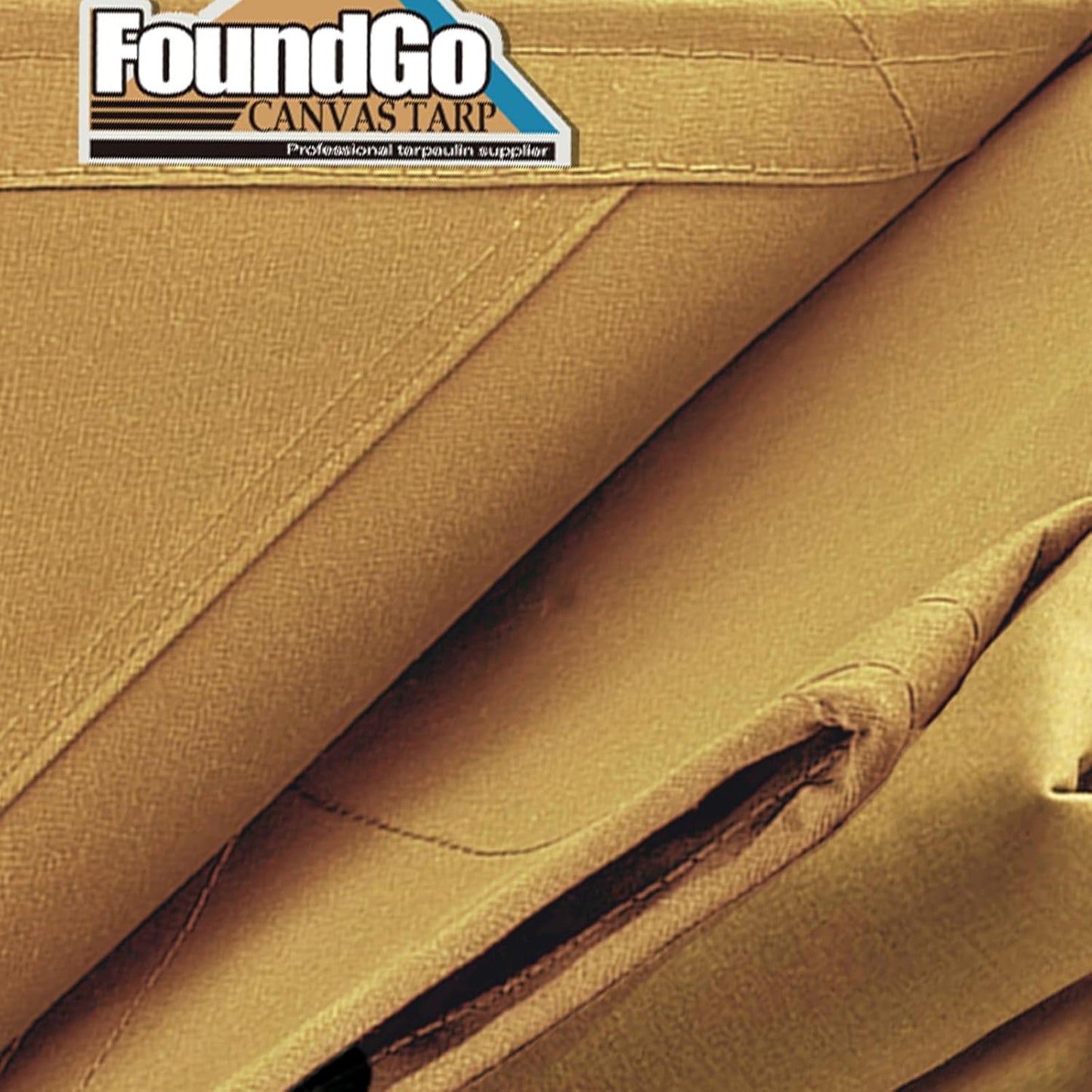 FoundGo 10x12ft Canvas Tarp 22 Mil Tarps 14 oz Canvas Tarpaulin Heavy Duty Cloth Water/UV Resistant Cover with Rustproof Grommets & Ropes for Cars,Roofs,Boats,Camps,Sunshades，Moisture Barrier -Tan