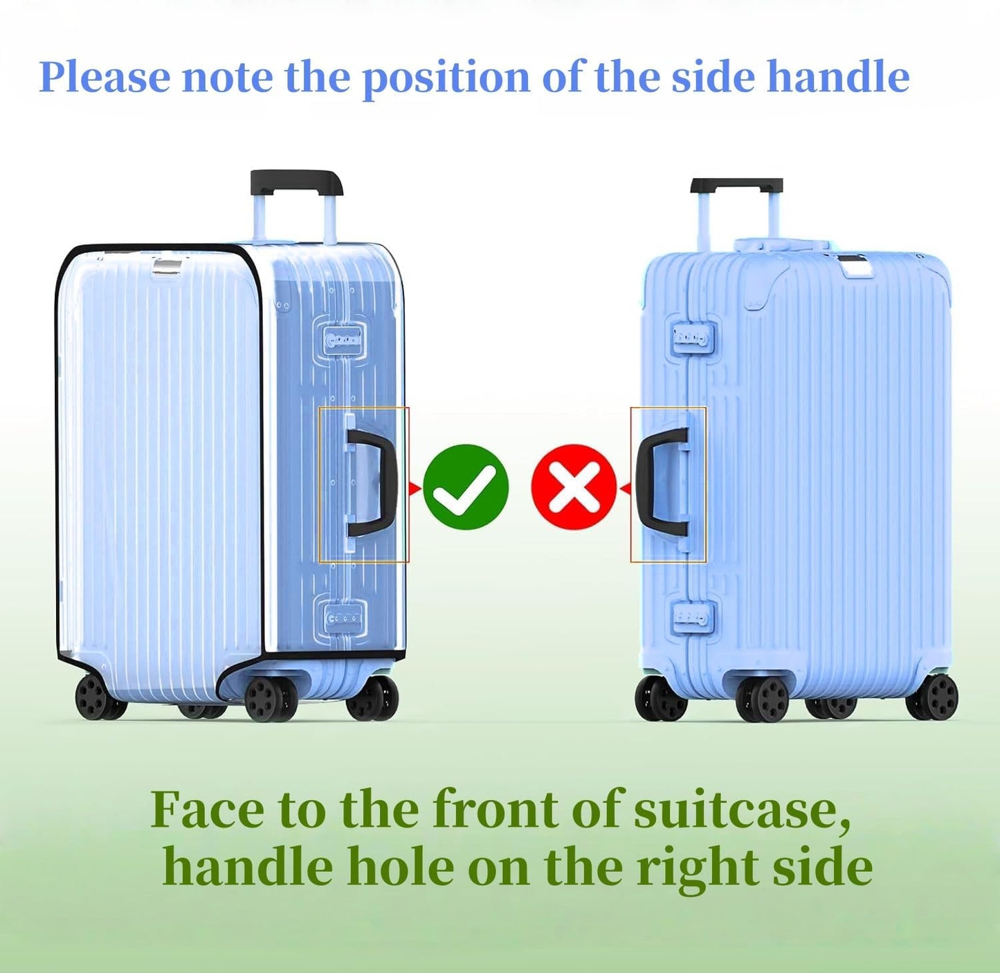 Suitcase Covers Clear Luggage Cover for 20"/24"/28"/30" Baggage Covers Waterproof Dustproof and Anti-scratch (24inch)
