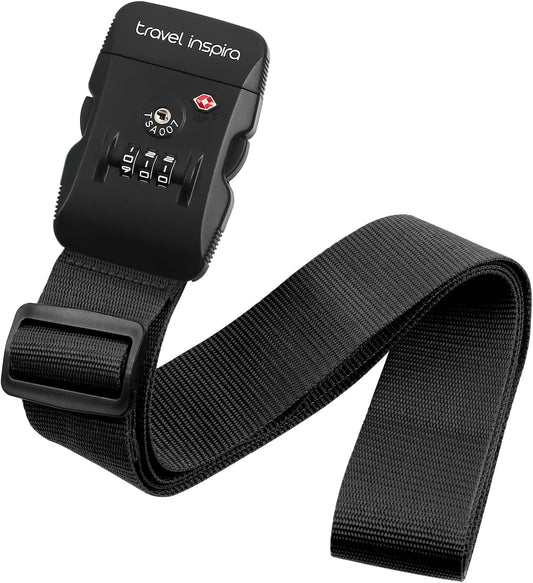 Travel Inspira Luggage Straps for Suitcases with TSA Lock, Protect Your Luggage Anti-Burst, High Visibility Color, Easy to Identify Luggage Adjustable Heavy Duty Belt for 20-32 Inch Suitcases