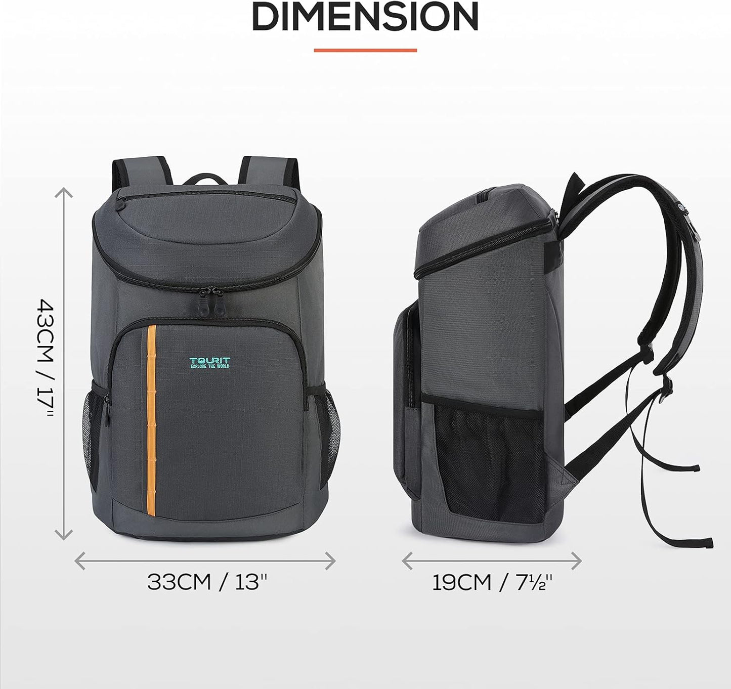 TOURIT Cooler Backpack 30 Cans Lightweight Insulated Backpack Cooler Leak-Proof for Men and Women