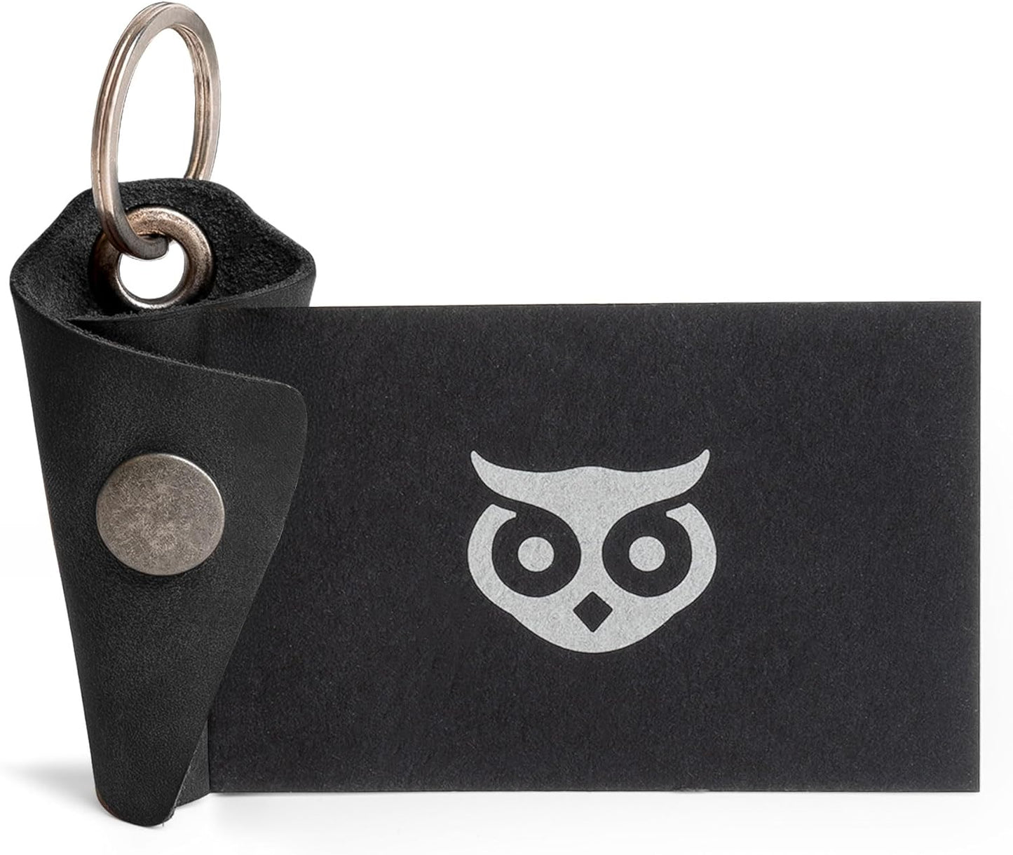 Hide & Drink Full Grain Leather Wrap Keychain, Organizer Snap Closure, Key Ring Cover, Silencer Sleeve Key Holder for Men