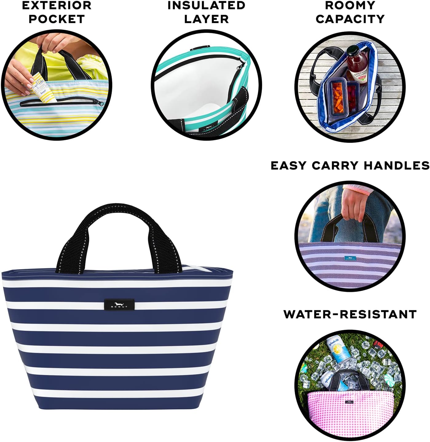 SCOUT Nooner Lunch Bag - Lightweight Insulated Soft Cooler for Women, Teachers, Nurses, Beach, Travel, Pool & Picnic Cooler