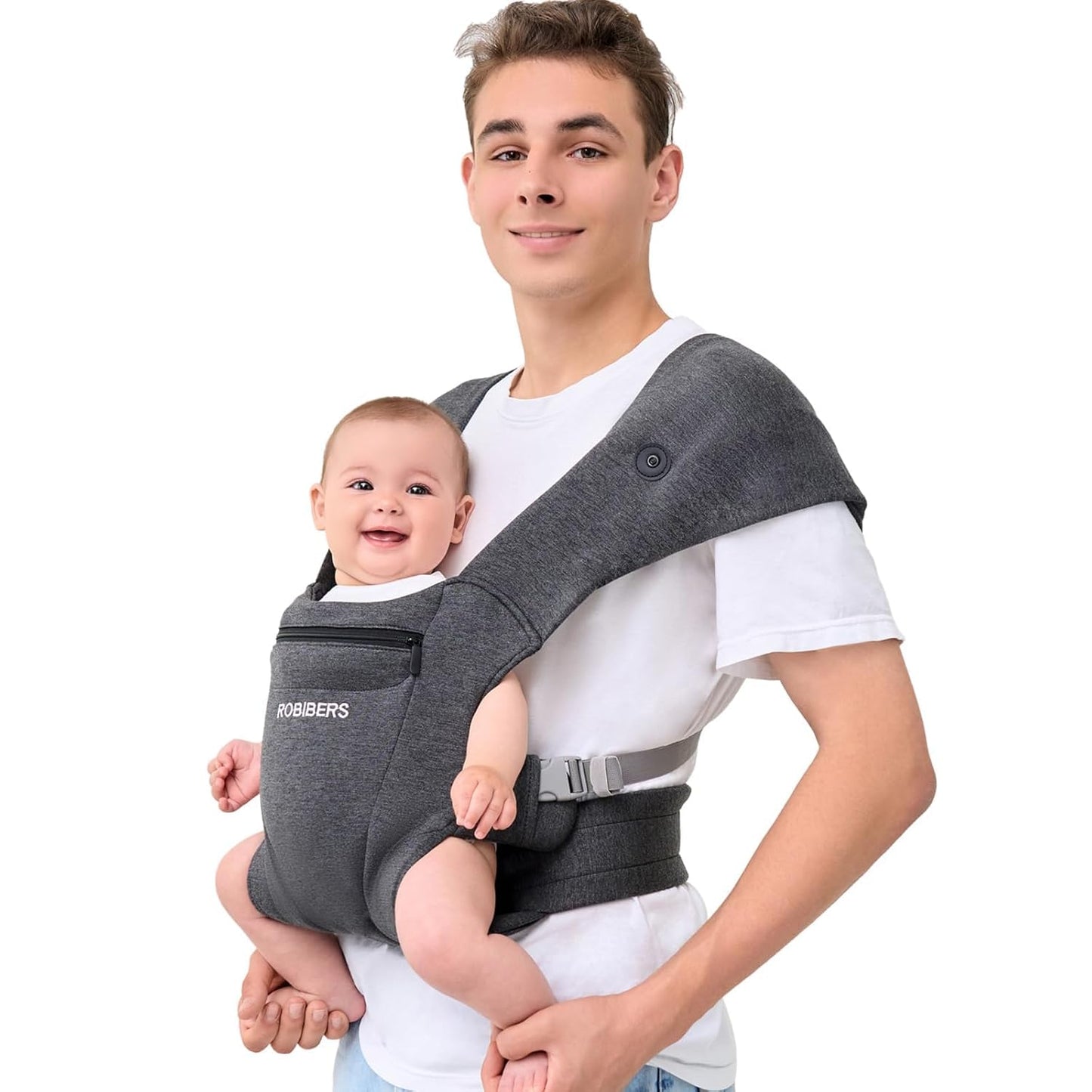 Newly Upgraded Baby Carrier Newborn to Toddler - Infant Carrier for Babies 0-36 Months, Ergonomic and Cozy Carrier with Soft Fabrics for Face-in and Face-Out Front, Dark Gray