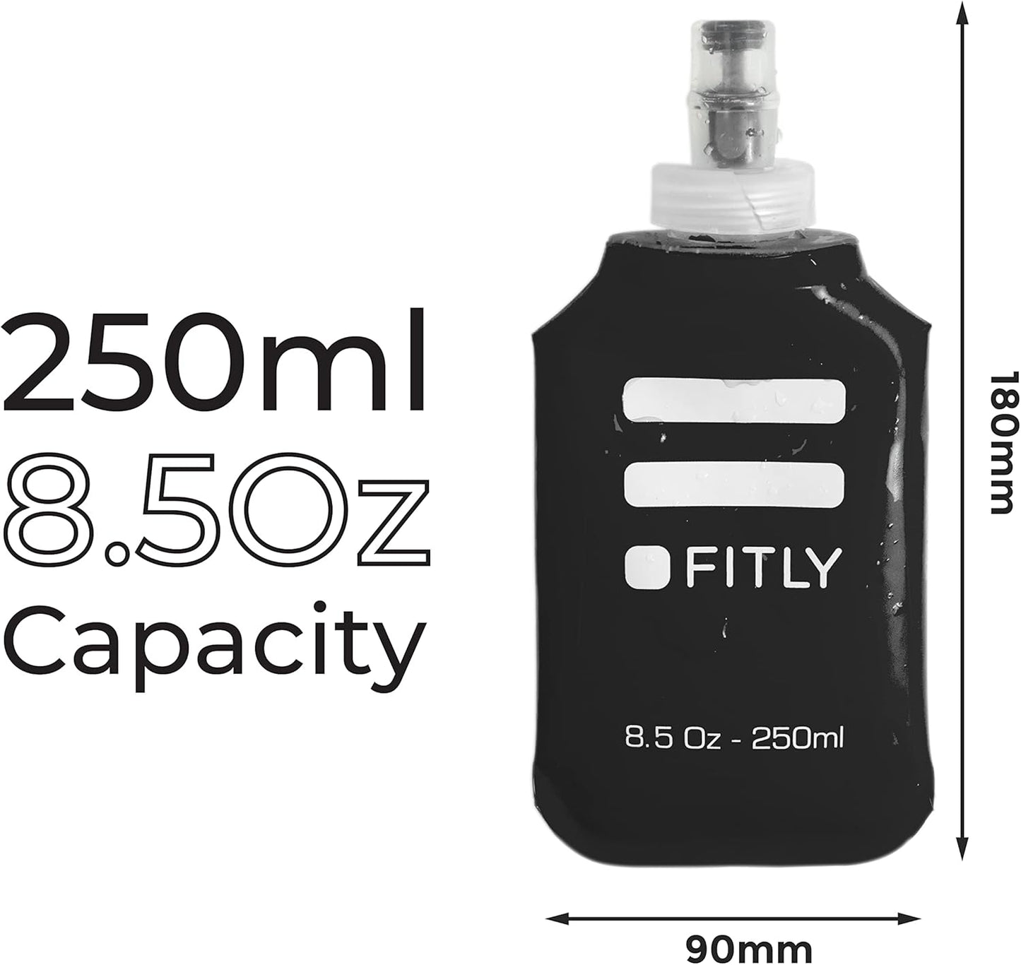 Soft Flask - Shrink As You Drink Soft Water Bottle for Hydration Pack - Folding Water Bottle Ideal for Running, Hiking, Cycling, Climbing & Rigorous Activity