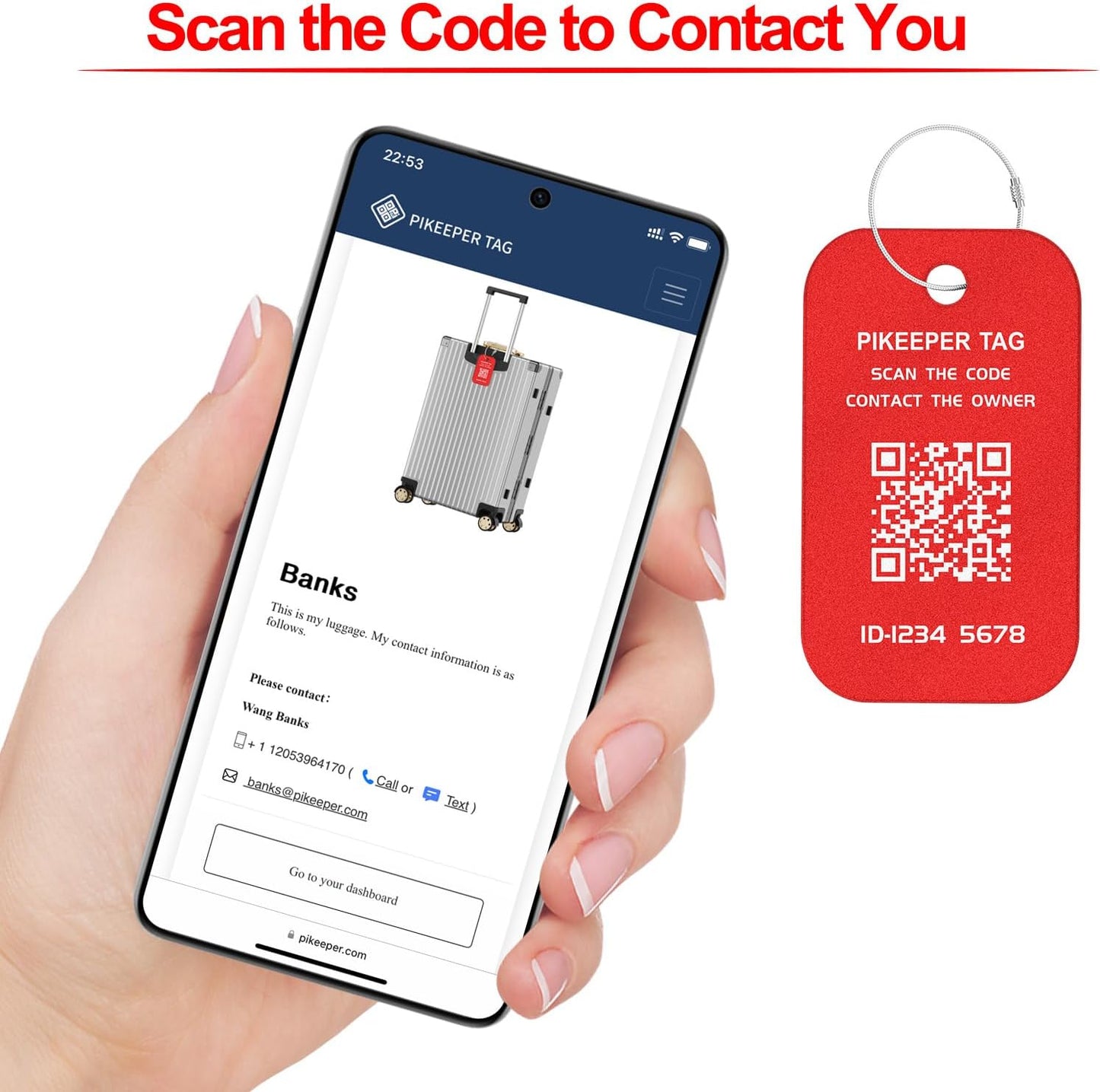 Smart Luggage Tags (4-Pack) - QR Code Shows Scanner’s Location on Scan, Privacy-Controlled Contact Info, Lost Item Alerts, Waterproof Aluminum for Travel Bags & Backpacks
