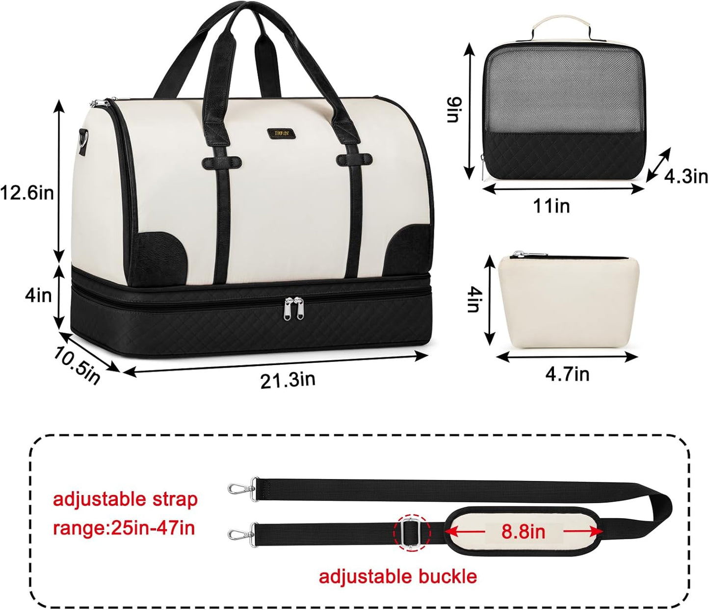 Convertible Travel Garment Bags - Carry On Garment Duffel Bag with Shoe Compartment Large Travel Garment Bag with Storage Bag Toiletry Bag 2 in 1 Hanging Suit Bag Weekender Bag for Women Men 3pcs Set