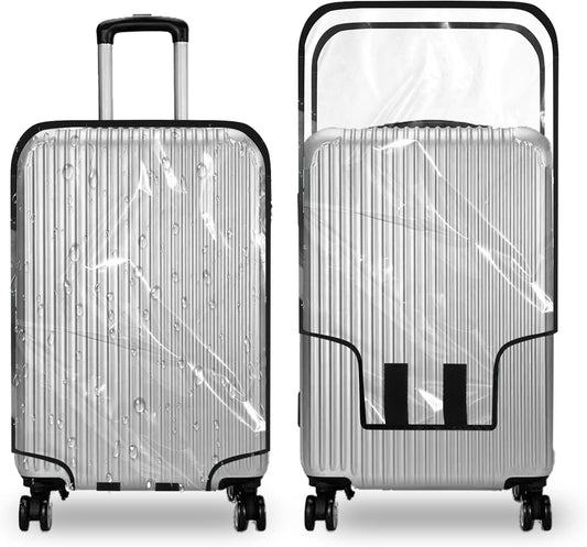 Clear PVC Luggage Cover, Waterproof Dustproof Anti-Scratch Suitcase Protector, Fits Wheeled Suitcases 18" 22" 24" 26" 28" 30" - Thicken Baggage Cover Case（18"）