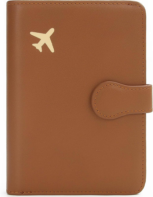 ZOPPEN Rfid Passport Holder for Travel, Passport Cover Wallet Case Travel Essentials Document Organizer, Card Holder Travel Wallet Womens Men, Brown