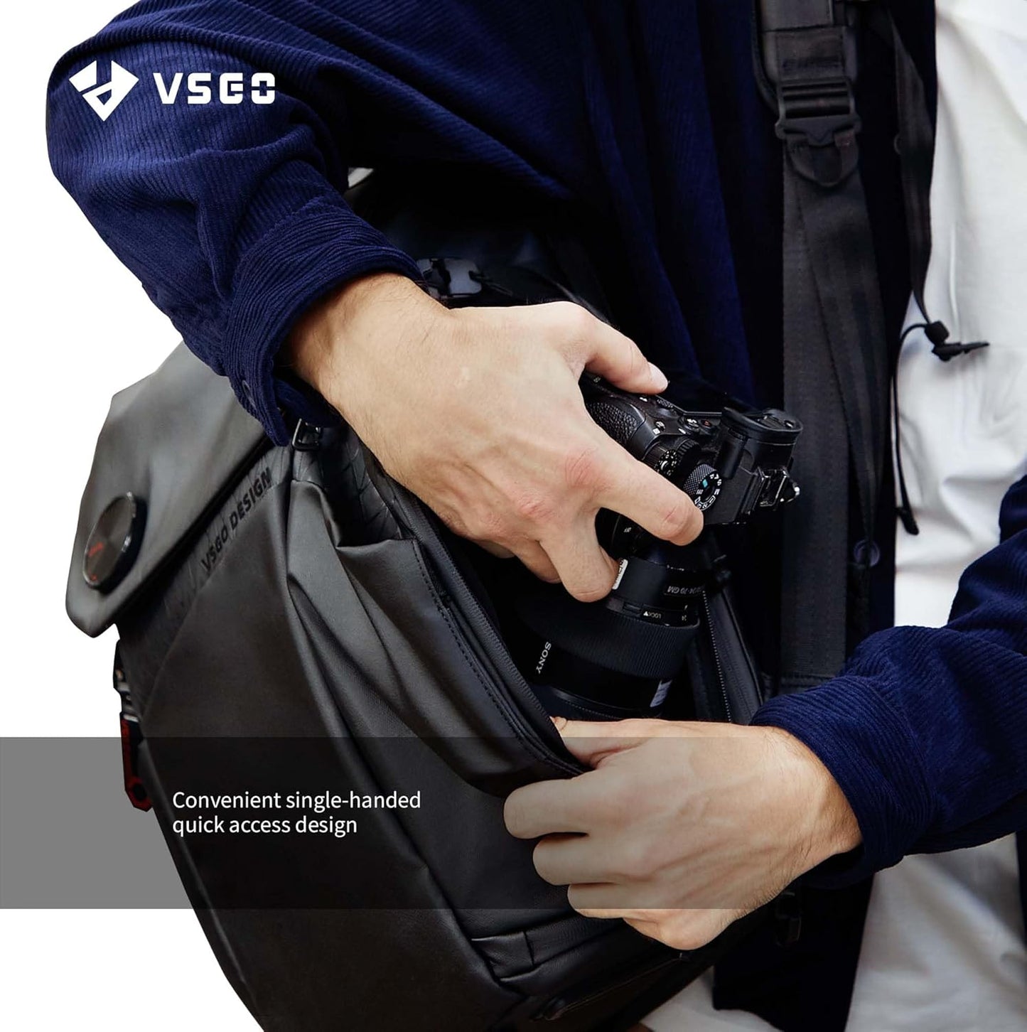 VSGO 25L Professional Camera Backpack, Extra Large Capacity, Travel & Commuting Backpack,Compatible with Canon, Fujifilm, Nikon, 17.3-Inch Laptops