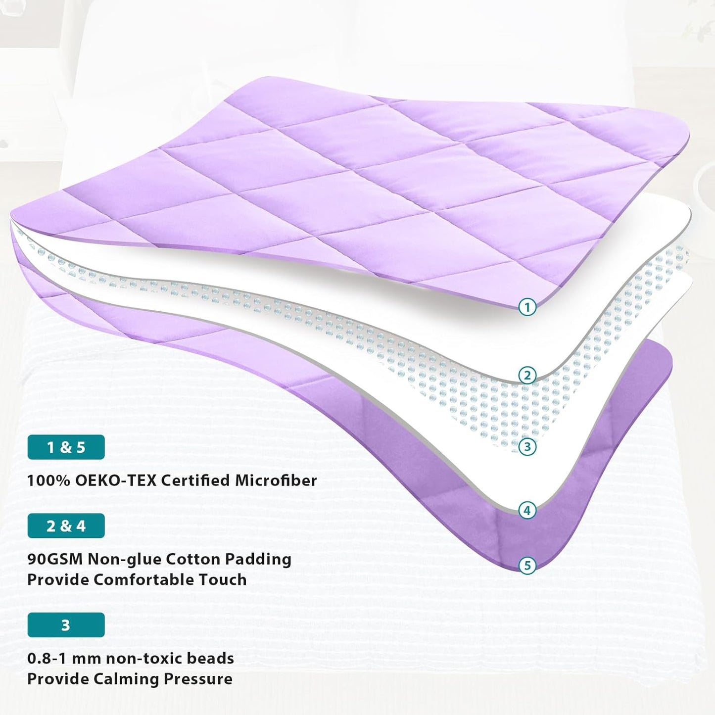 L'AGRATY Weighted Blanket - 48"x72" 20lbs Cooling Breathable Heavy Blanket with Glass Beads for Adult All-Season