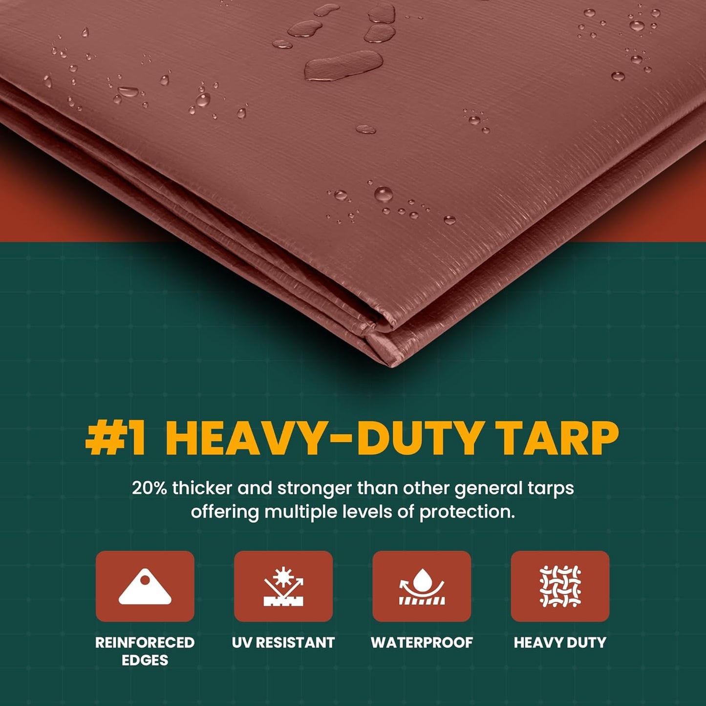 Tarp Cover 9X12 Silver/Black Heavy Duty Thick Material, Waterproof, Great for Tarpaulin Canopy Tent, Boat, RV Or Pool Cover! by Trademark Supplies