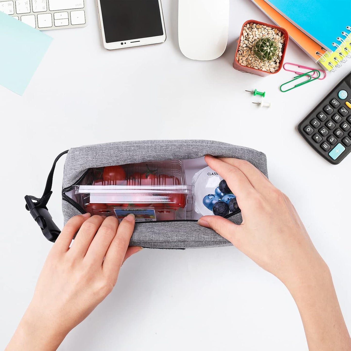 Cerbonny Small Cooler Bag Freezable Lunch Bag for Work School Travel, Leak-proof, Insulated, PVC Free, BPA Free, Waterproof, Easy to Clean