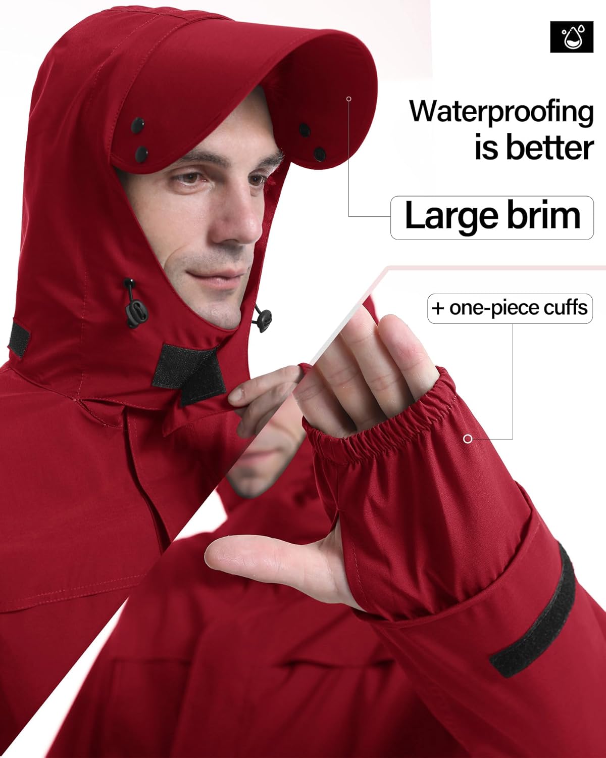 iCreek Rain Suit Waterproof Jacket with Pants 2 Pieces Breathable Lightweight Packable Raincoat with Hooded Rain Gear Unisex