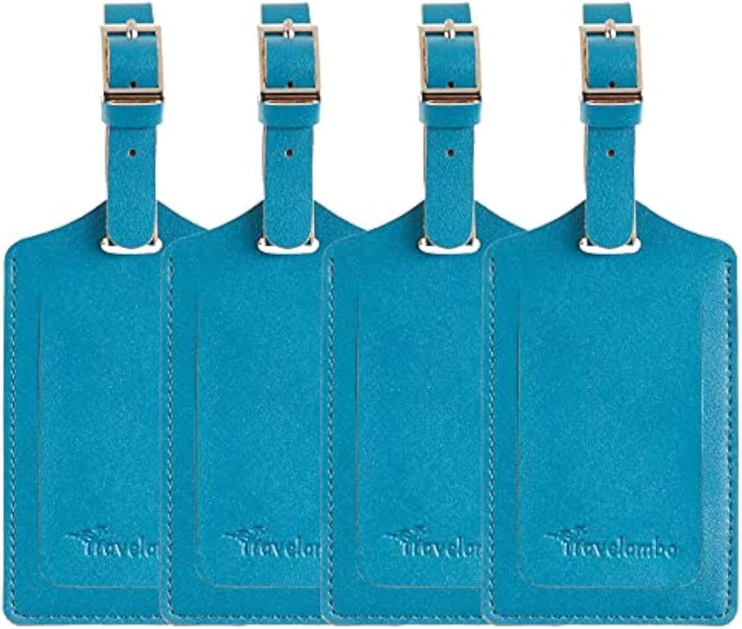 Travelambo Luggage Tags for Suitcases PU Leather Travel Tags Bag Tags Privacy Protection Travel Essentials