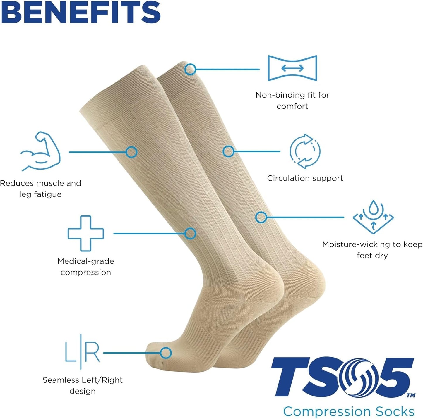 Medical Grade Compression Socks for Men & Women 15-20 mmHg by OrthoSleeve (Galaxy, Large)