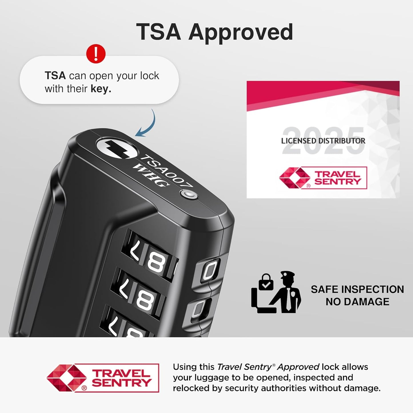 Puroma 6 Pack TSA Approved Luggage Locks, 4 Digit Combination Travel Locks Resettable Code Lock with Zinc Alloy Body for Suitcase, Toolbox, Backpack, Bag, Gym Locker (Black)