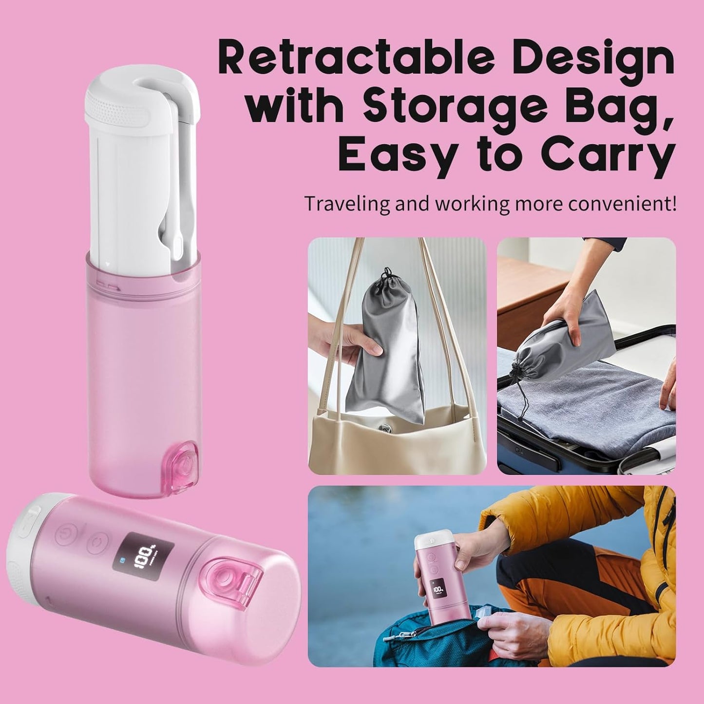 Peri Bottle for Postpartum Care-250ml Portable Bidet for Travel with 5 Sprayer Modes,2000mAh Rechargeable Electric Bidet with 8 Replaceable Nozzles for Perineal Care & Post-Surgery Care(White Purple)