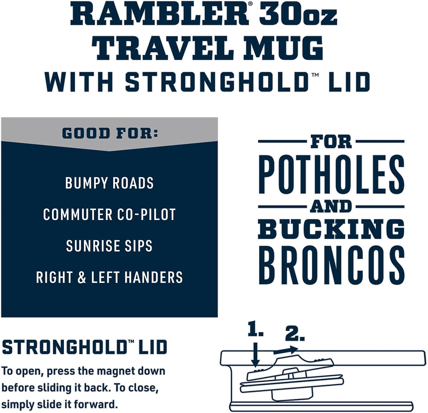 YETI Rambler 30 oz Travel Mug, Stainless Steel, Vacuum Insulated with Stronghold Lid
