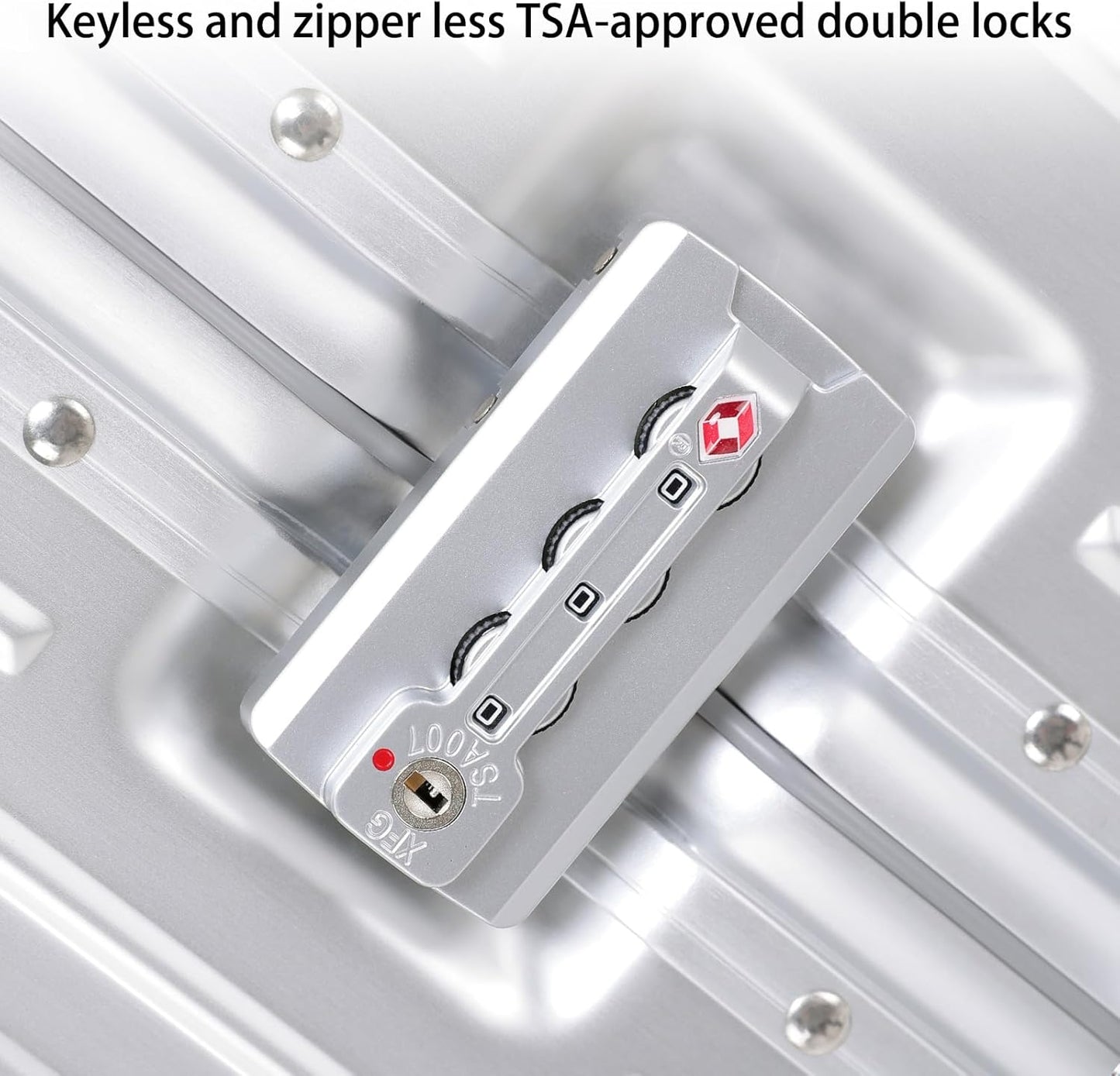 Metal All Aluminum Carry-on Luggage TSA Customs Lock Zipperless Silent Rotary Wheel Business Suitcase Aluminum Frame Set (dark green, 28 '')