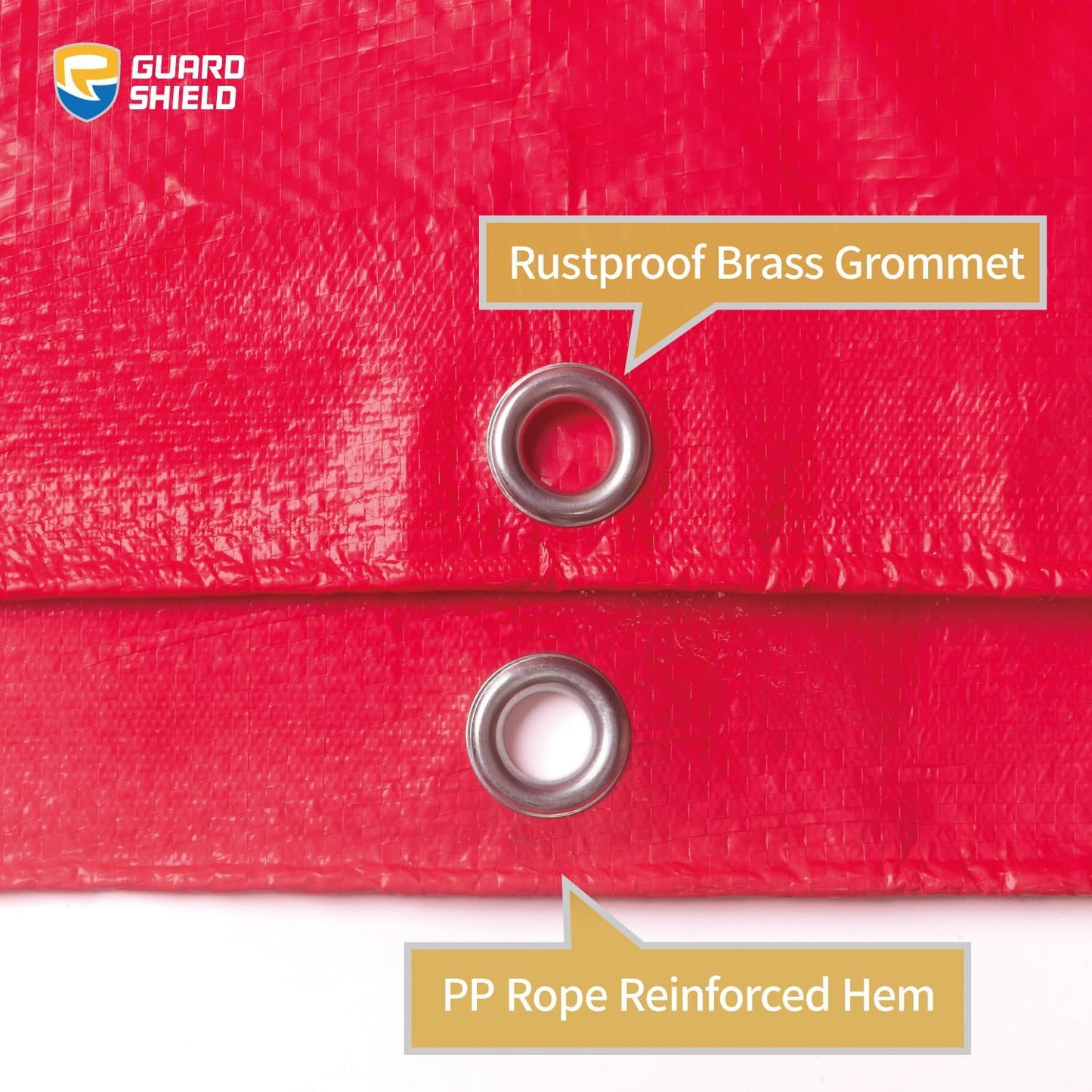 GUARD SHIELD Red Tarp 6x6 Feet Tarps High Visibility Outdoor Poly Cover Lightweight 6mil