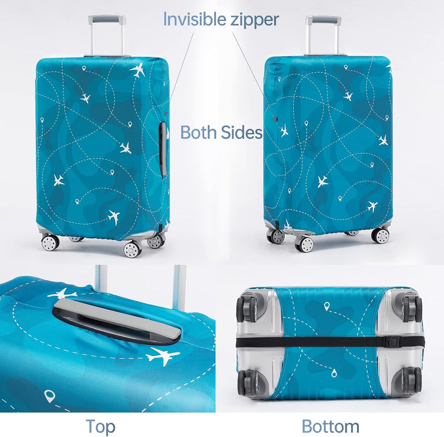 Travelkin Luggage Covers With Tag For Suitcases Tsa Approved,Suitcase Covers Protector Fit 18-32 Inch Luggage XL(29-32inch suitcase)