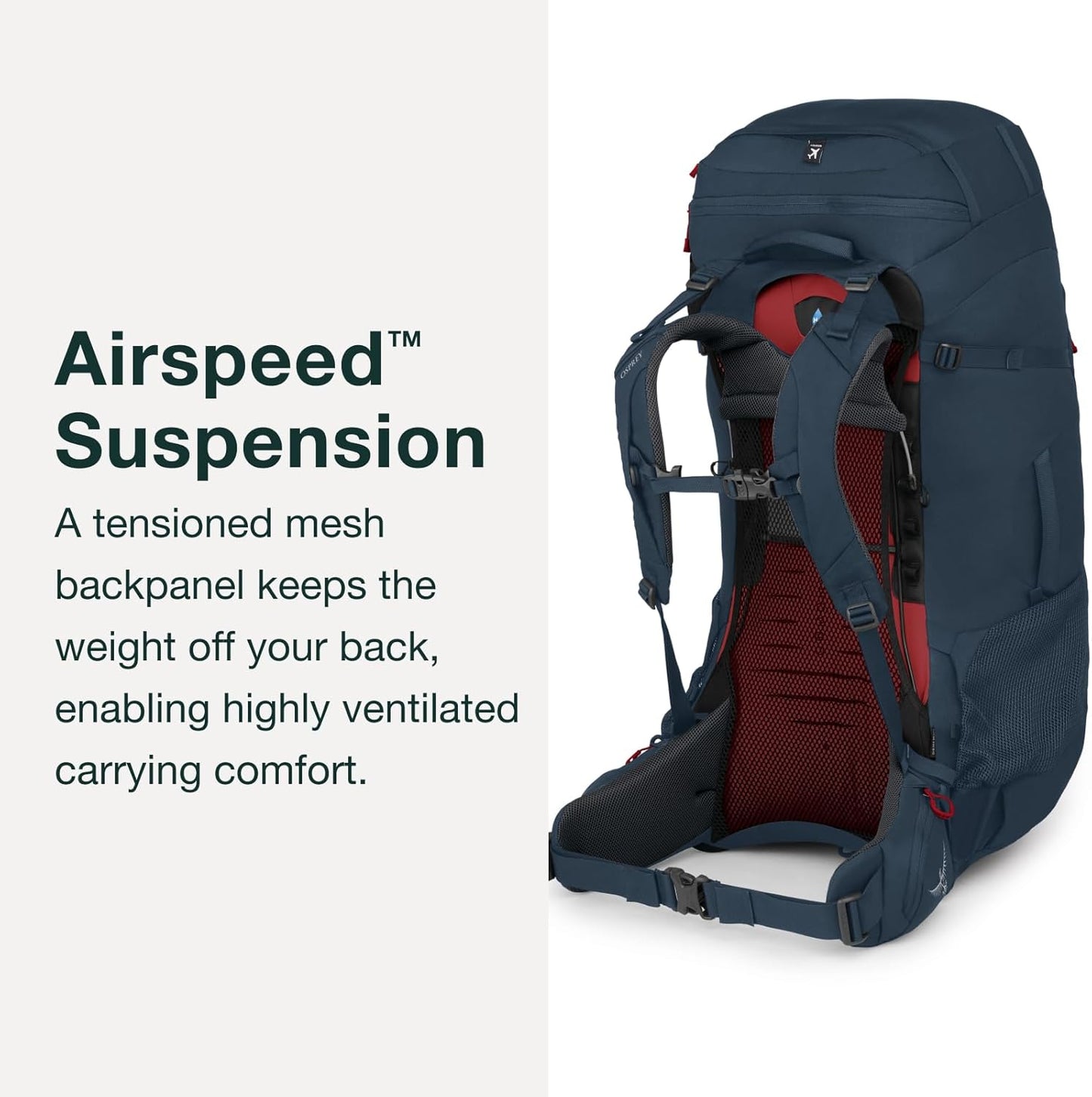 Osprey Farpoint Trek 75L Men's Travel Backpack, Muted Space Blue